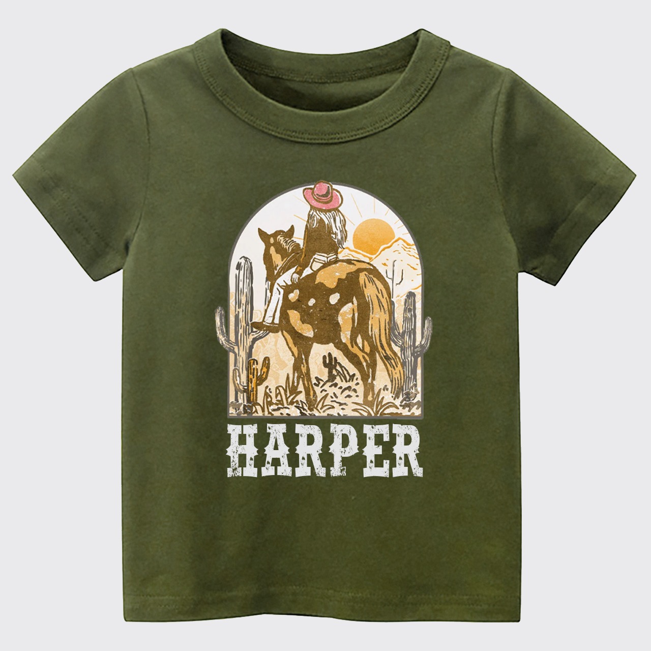 Personalized Pink Cowgirl Kids T-shirt