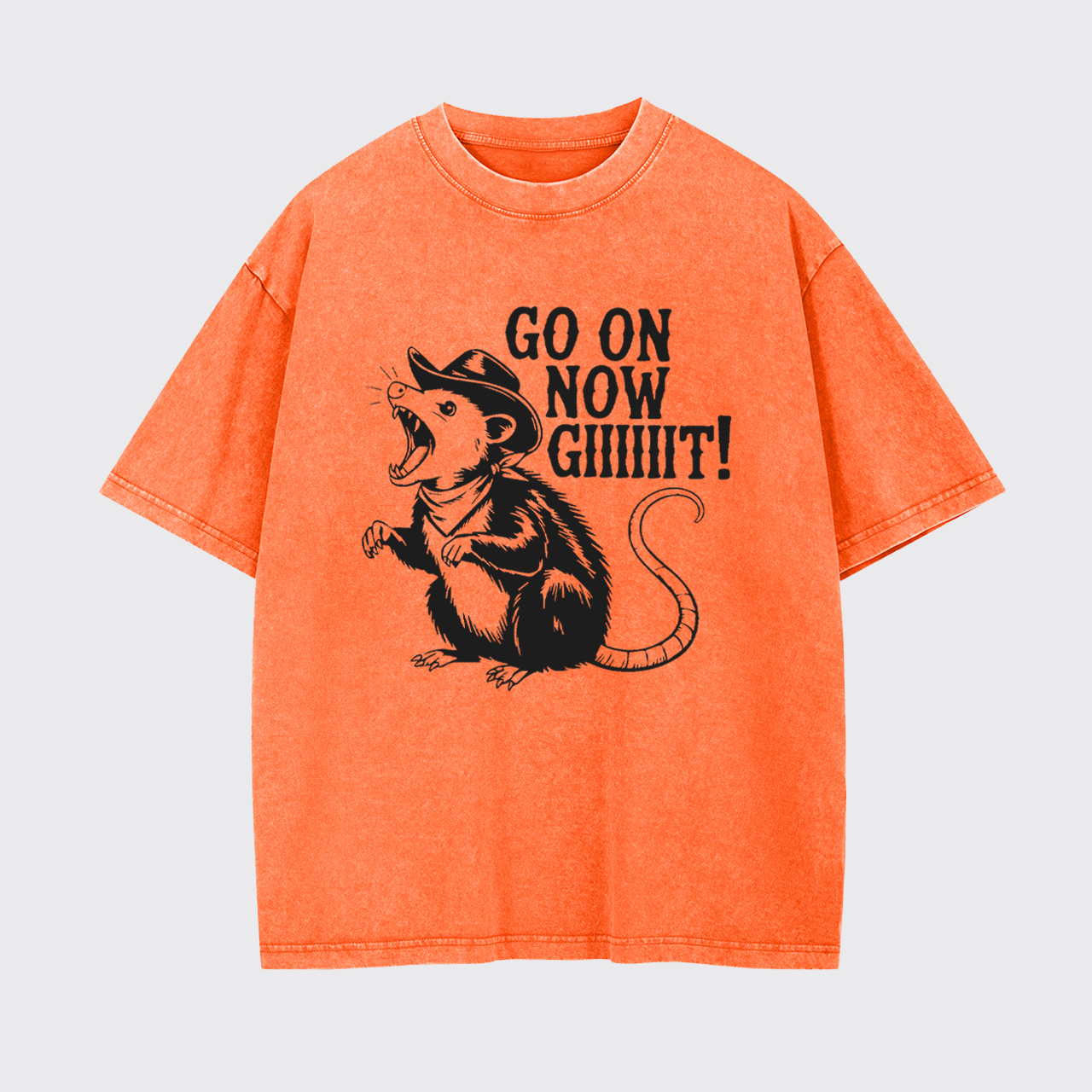 Go On Now Screaming Rat Garment-dye Tees