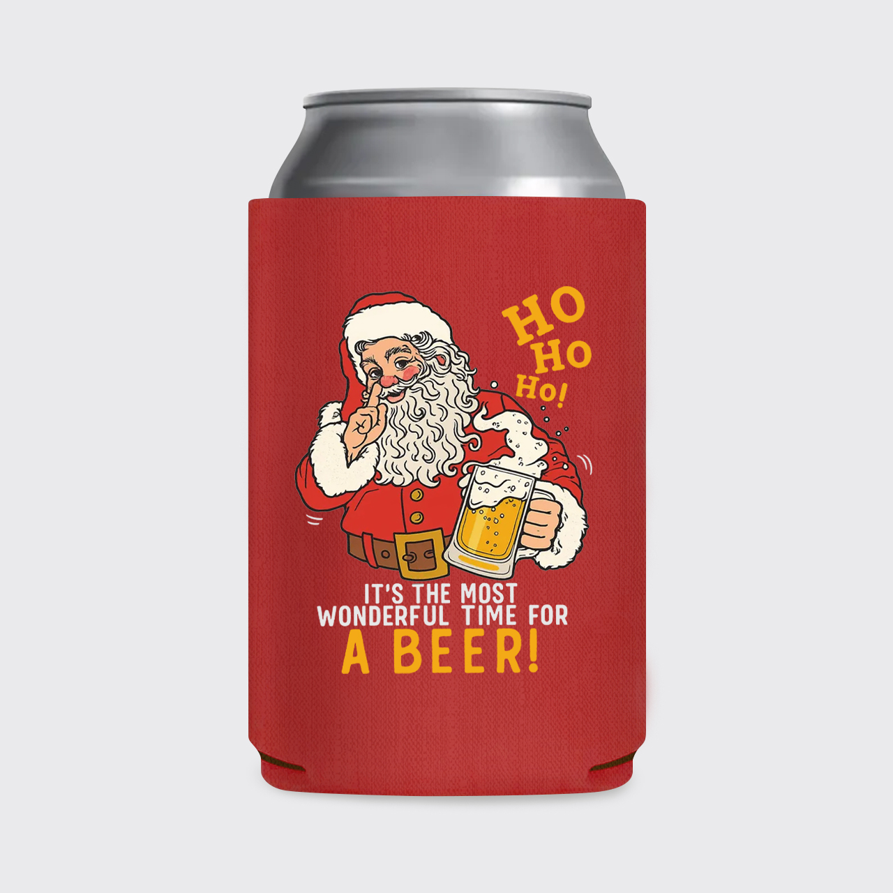 Santa Beer Christmas Koozie