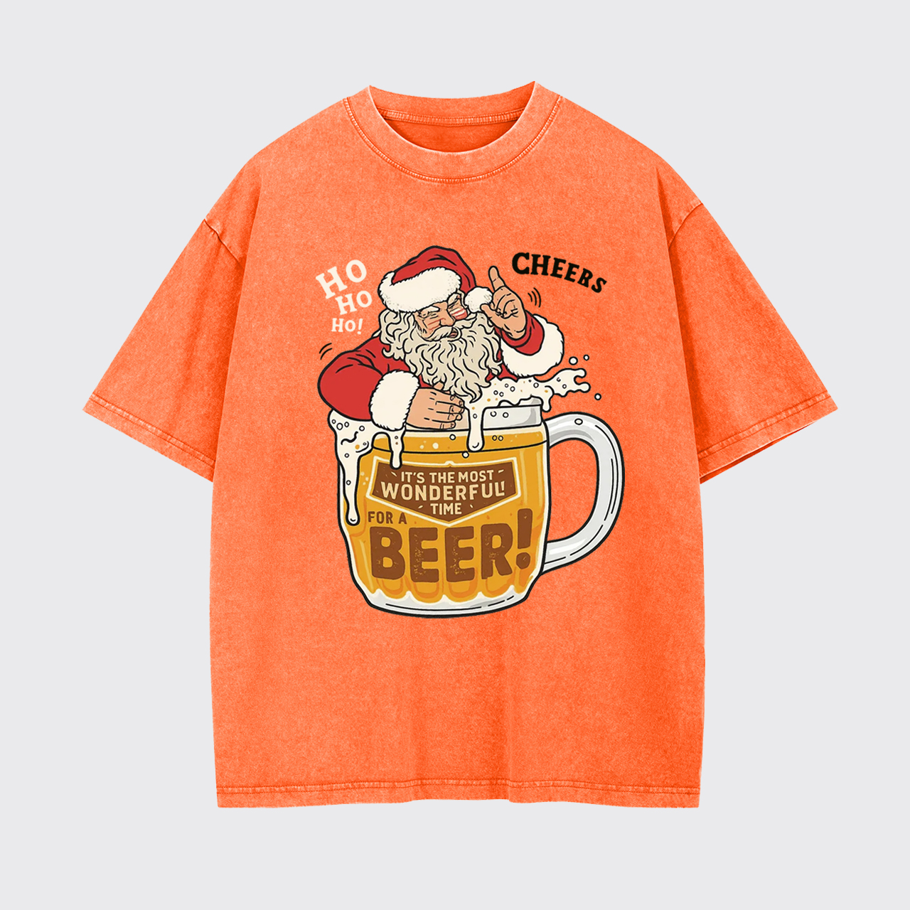 Funny Santa With Beer Garment-dye Tees