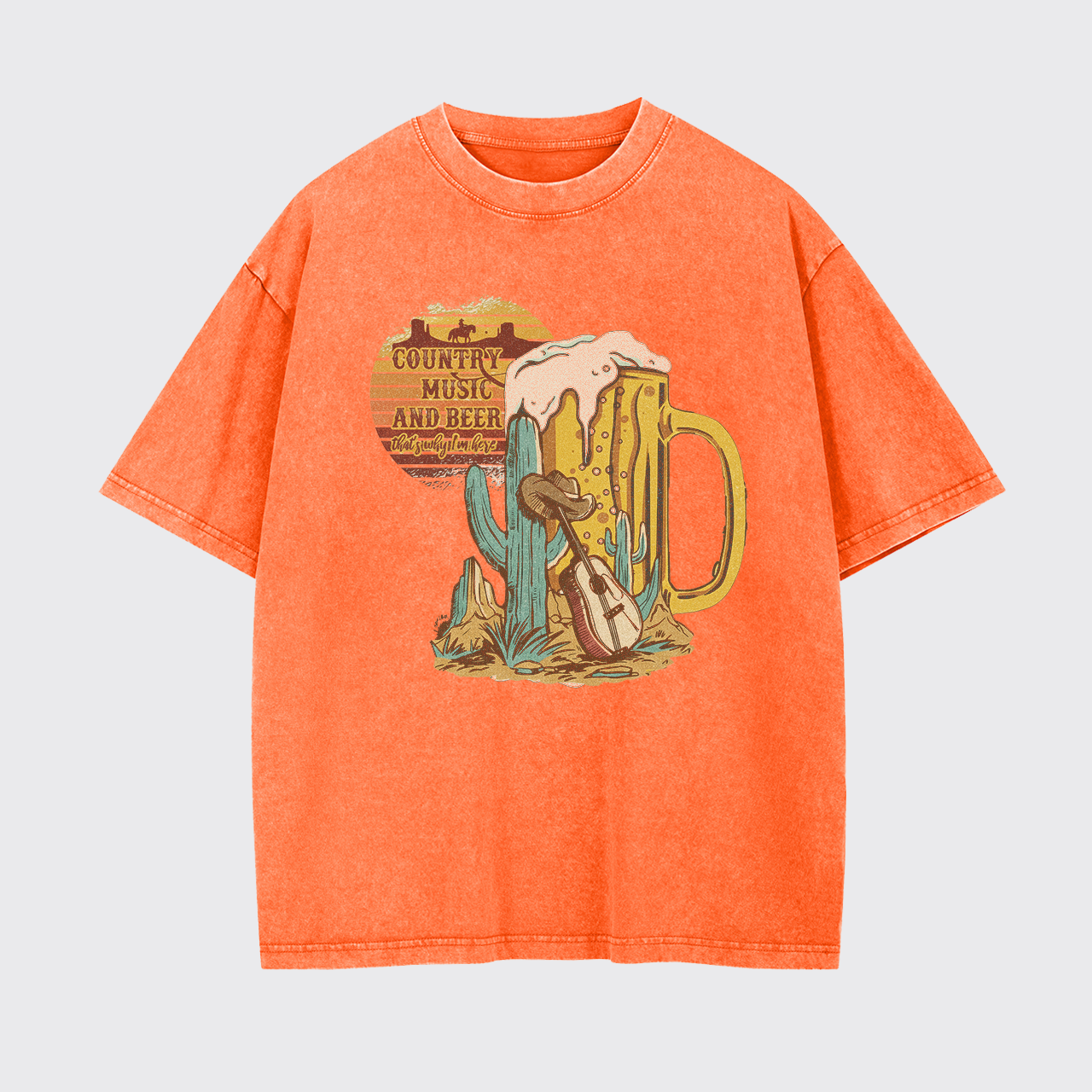 Country Music And Beer Garment-dye Tees