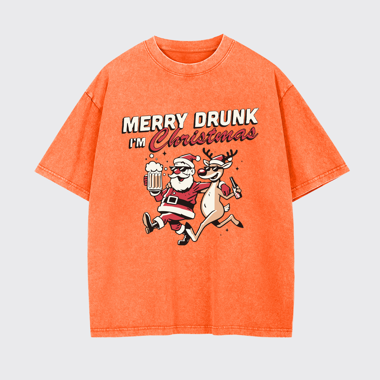 Merry Drunk Christmas Garment-dye Tees
