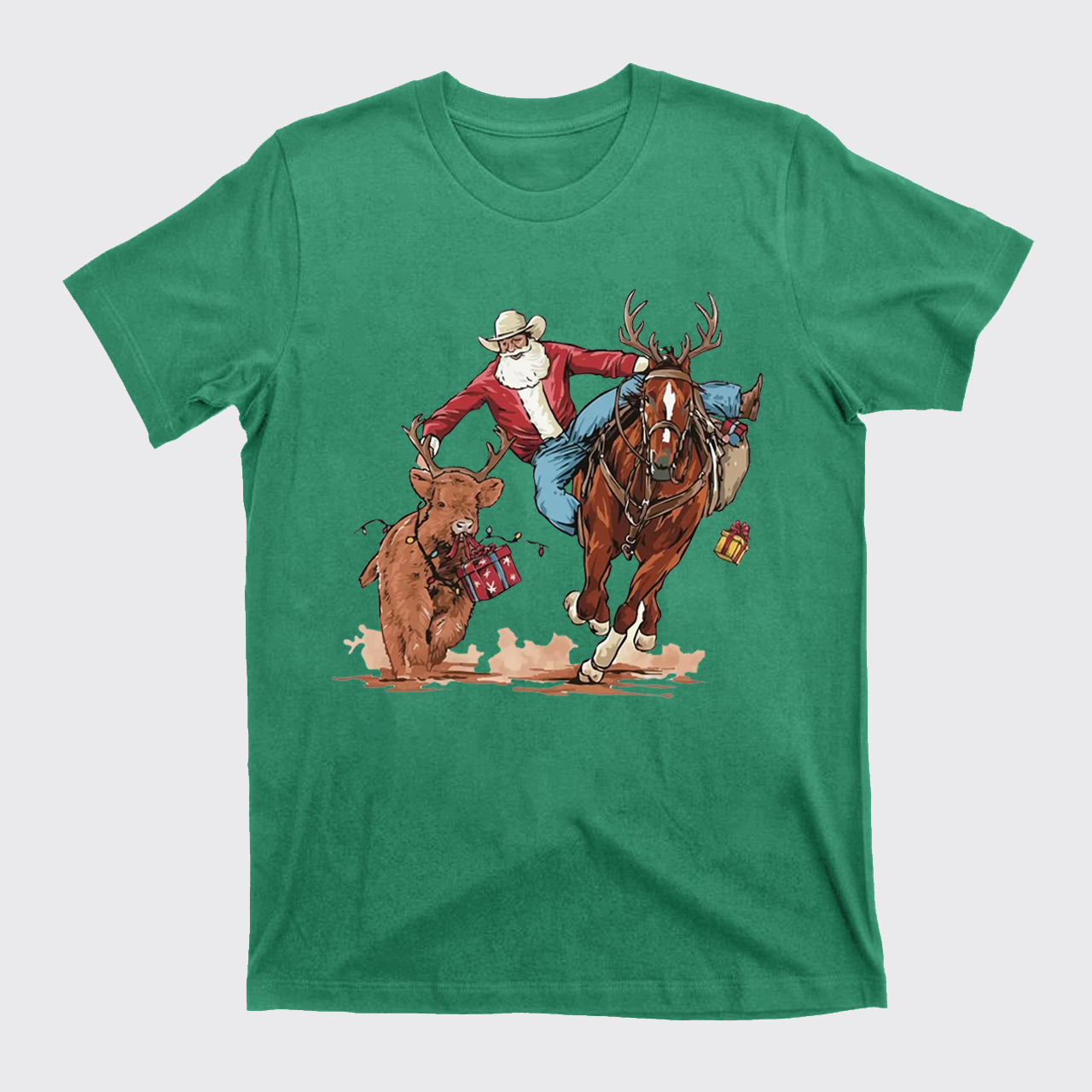 Western Cowboy Santa Christmas T-Shirts