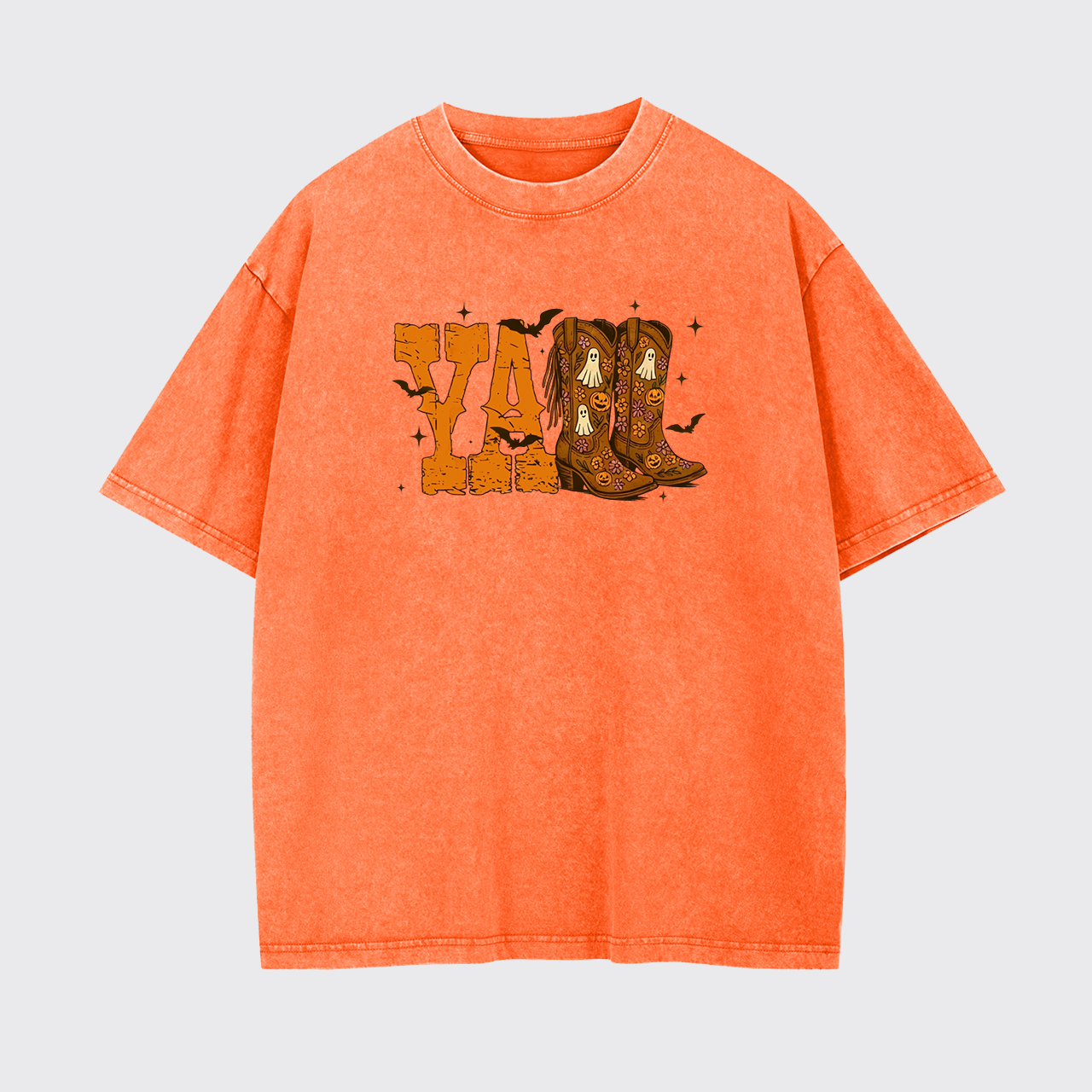 Y'all Halloween Cowboy Boot Garment-dye Tees