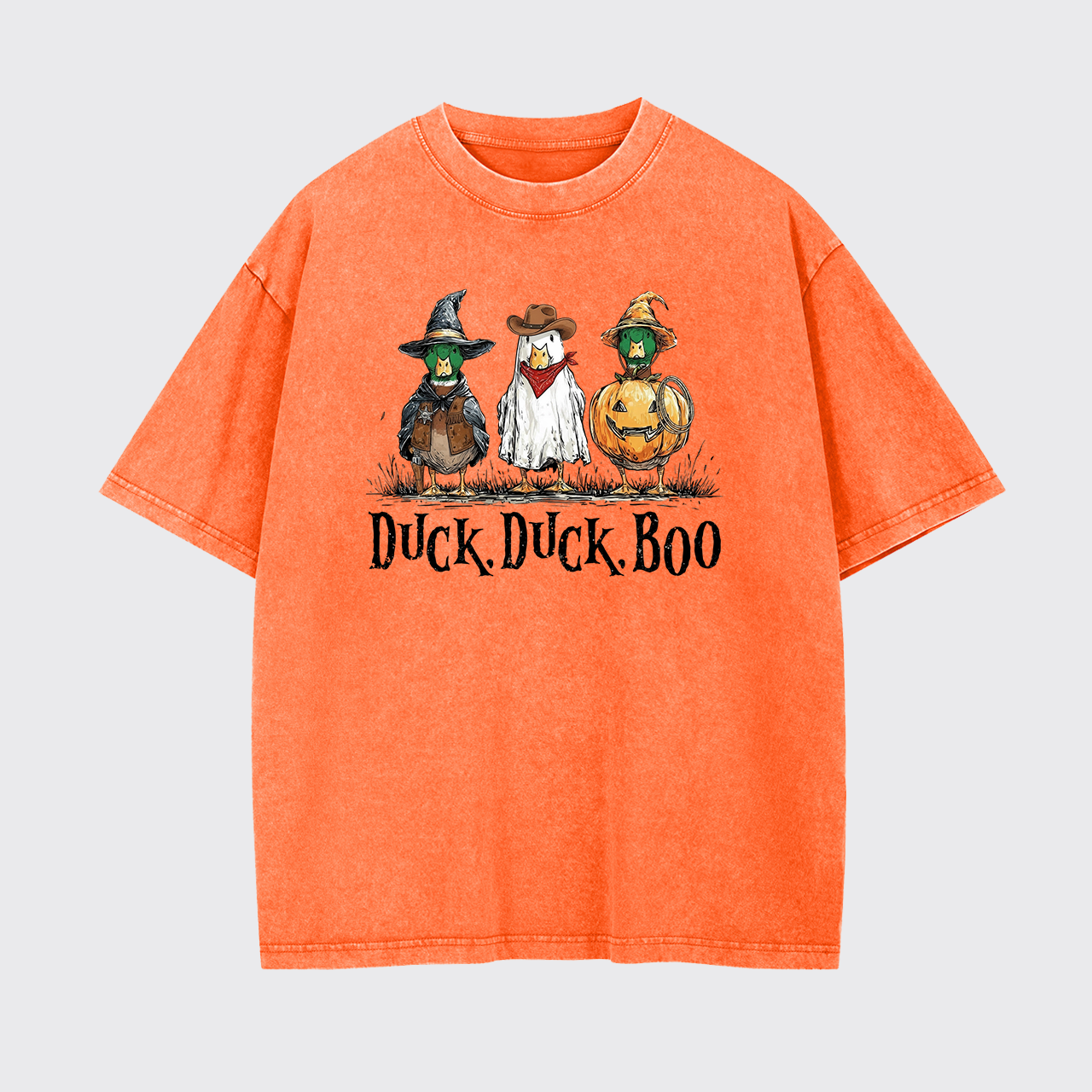 Duck Duck Boo Funny Goose Halloween Garment-dye Tees