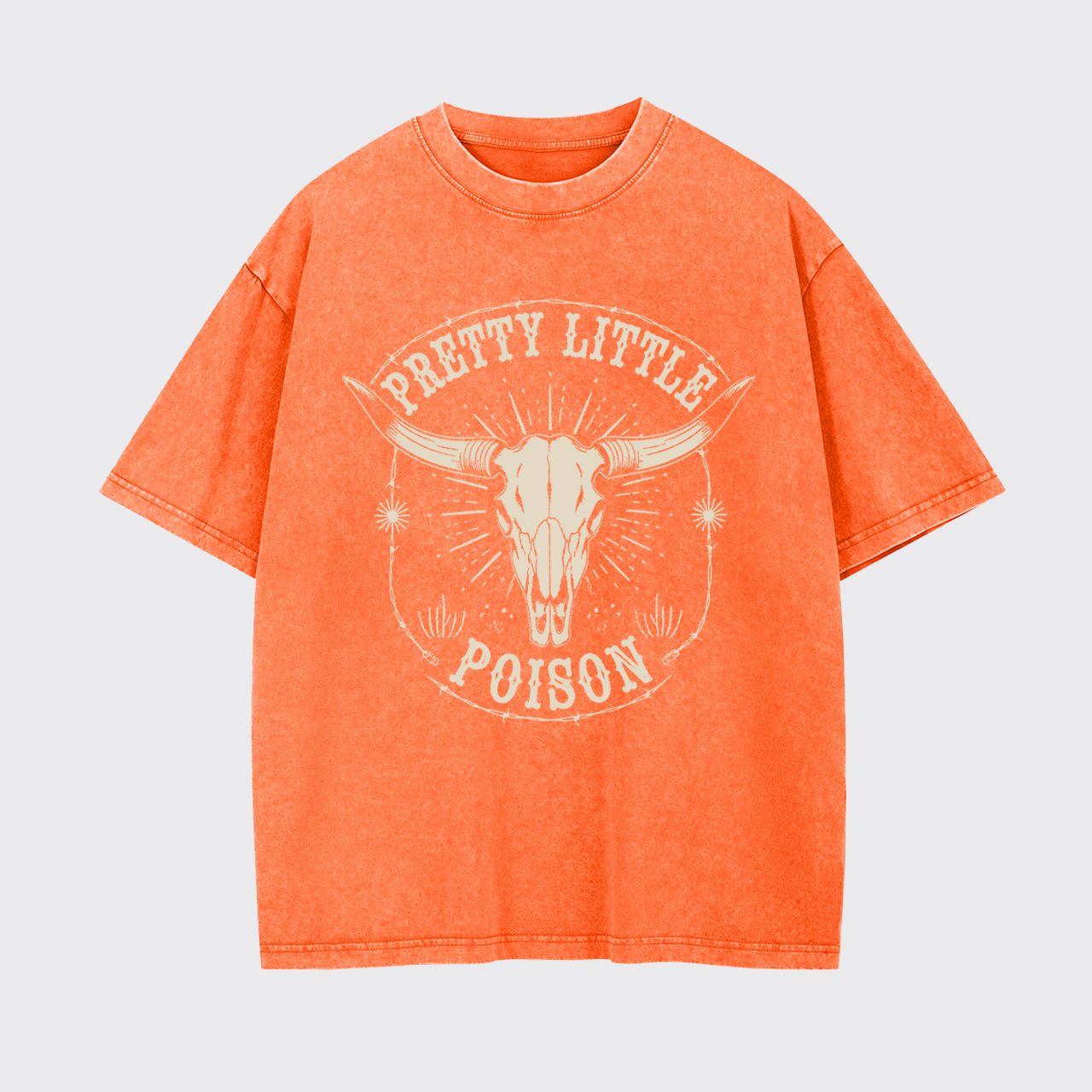 Country Rock Bull Skull Garment-dye Tees