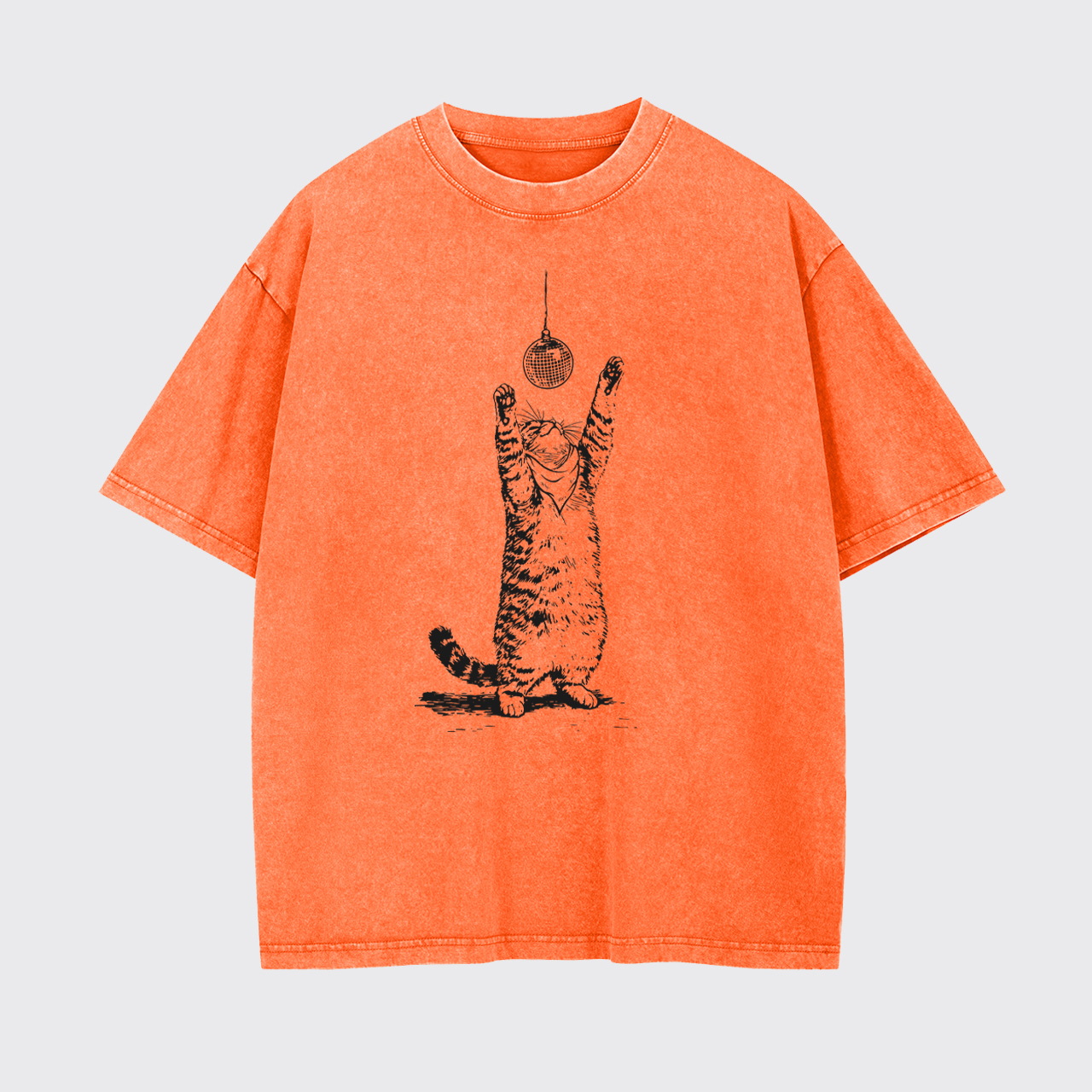 Vintage Cat Disco Ball Garment-dye Tees