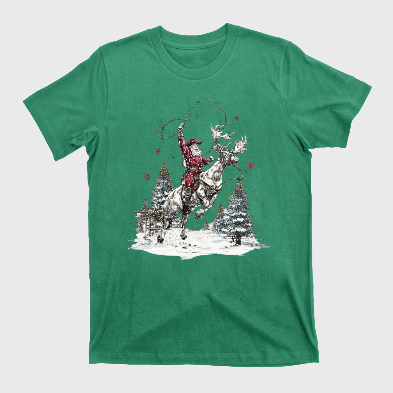 Retro Cowboy Santa Claus T-Shirts