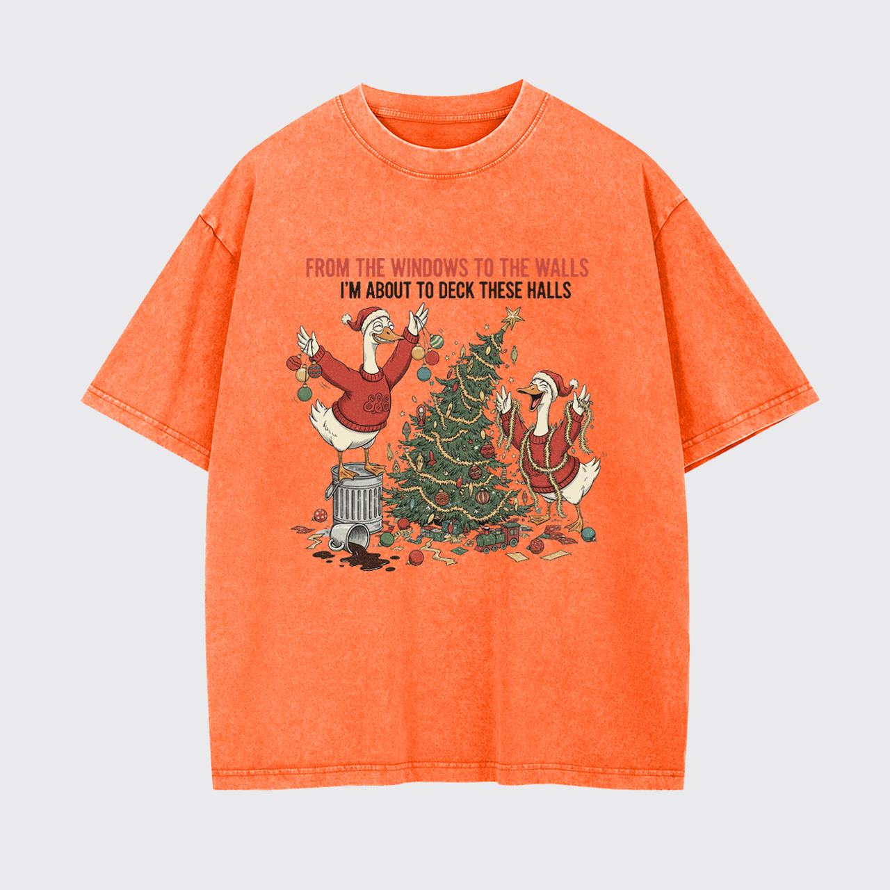 Funny Christmas Goose Garment-dye Tees