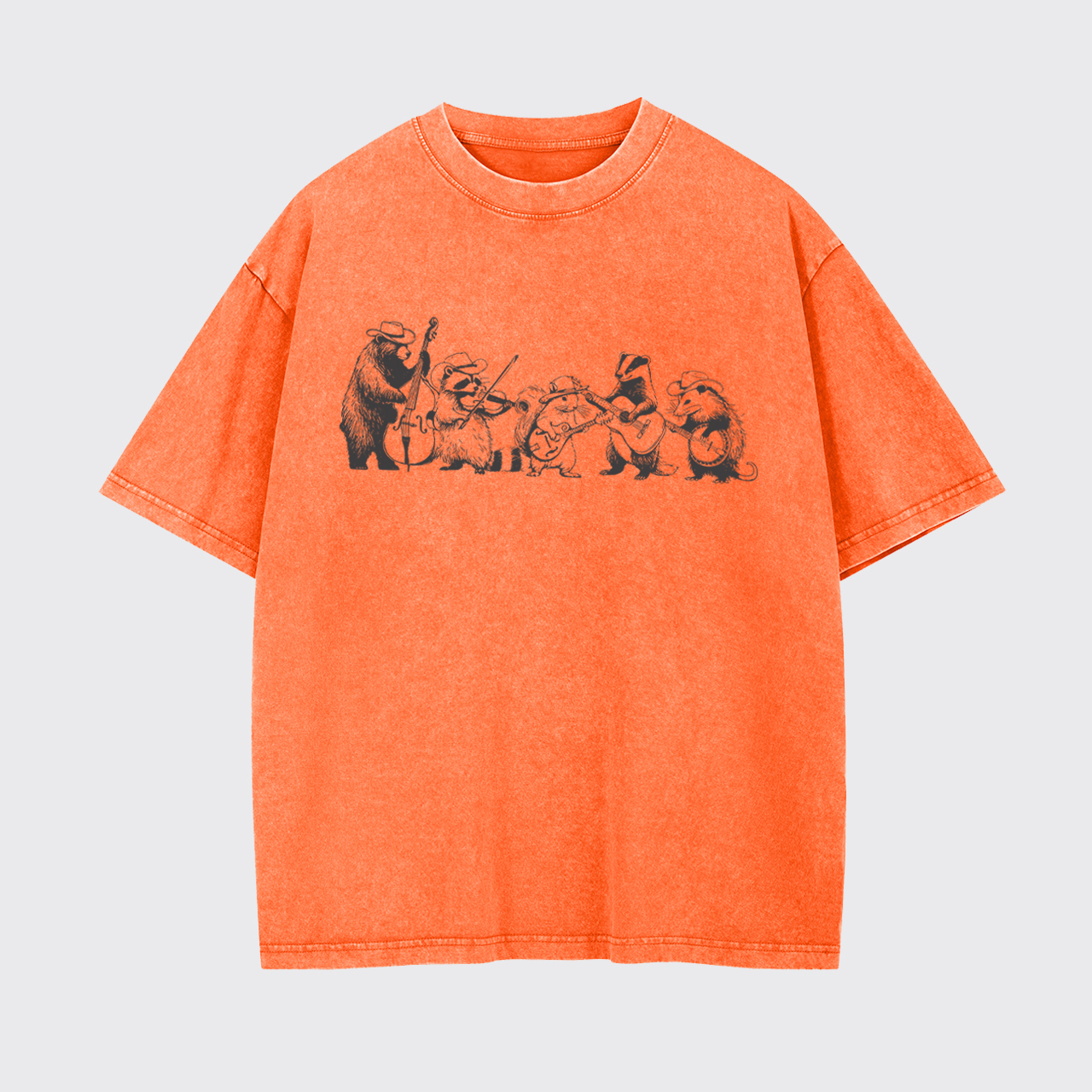 Funny Forest Animals Playing Instruments Garment-dye Tees