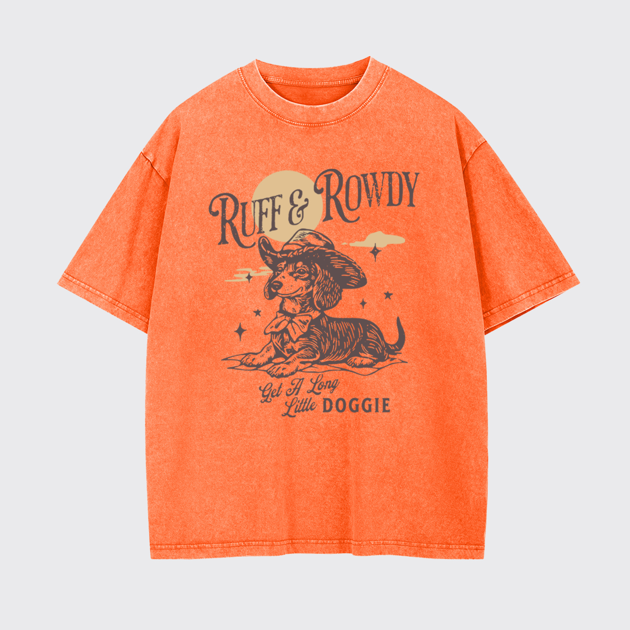 Dachshund Cowboy Get A Long Little Doggie Garment-dye Tees