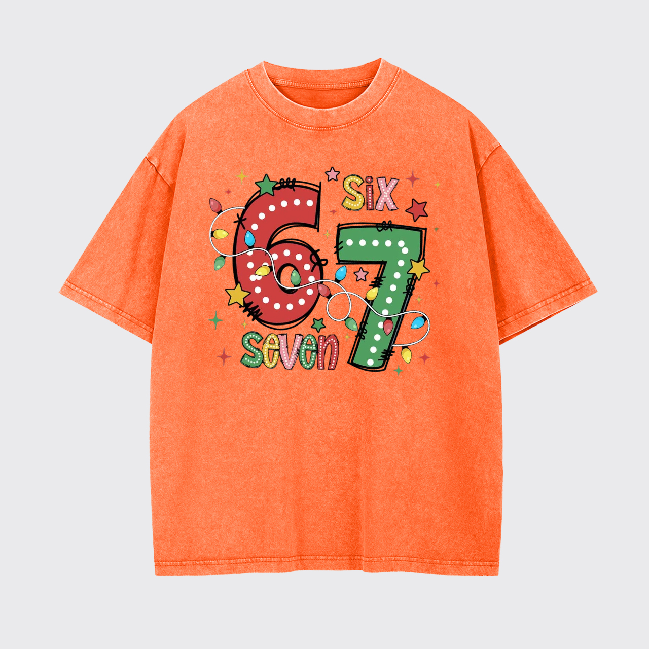 Funny Six Seven Christmas Garment-dye Tees