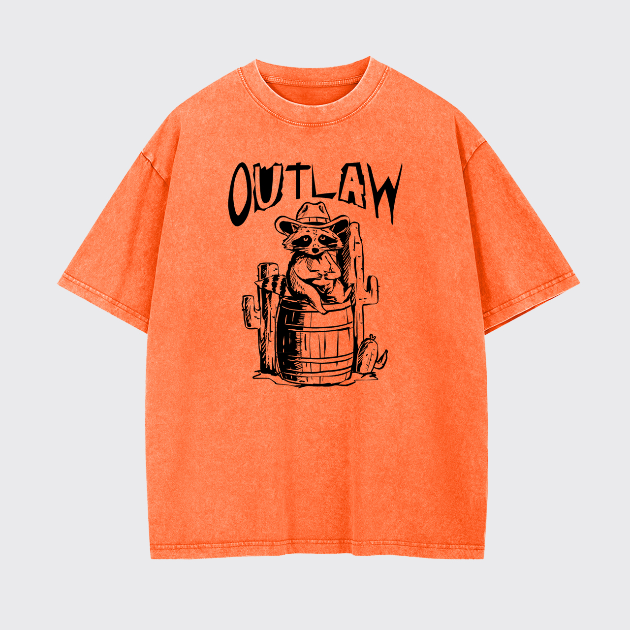 Retro Outlaw Raccoon Cowboy Garment-dye Tees