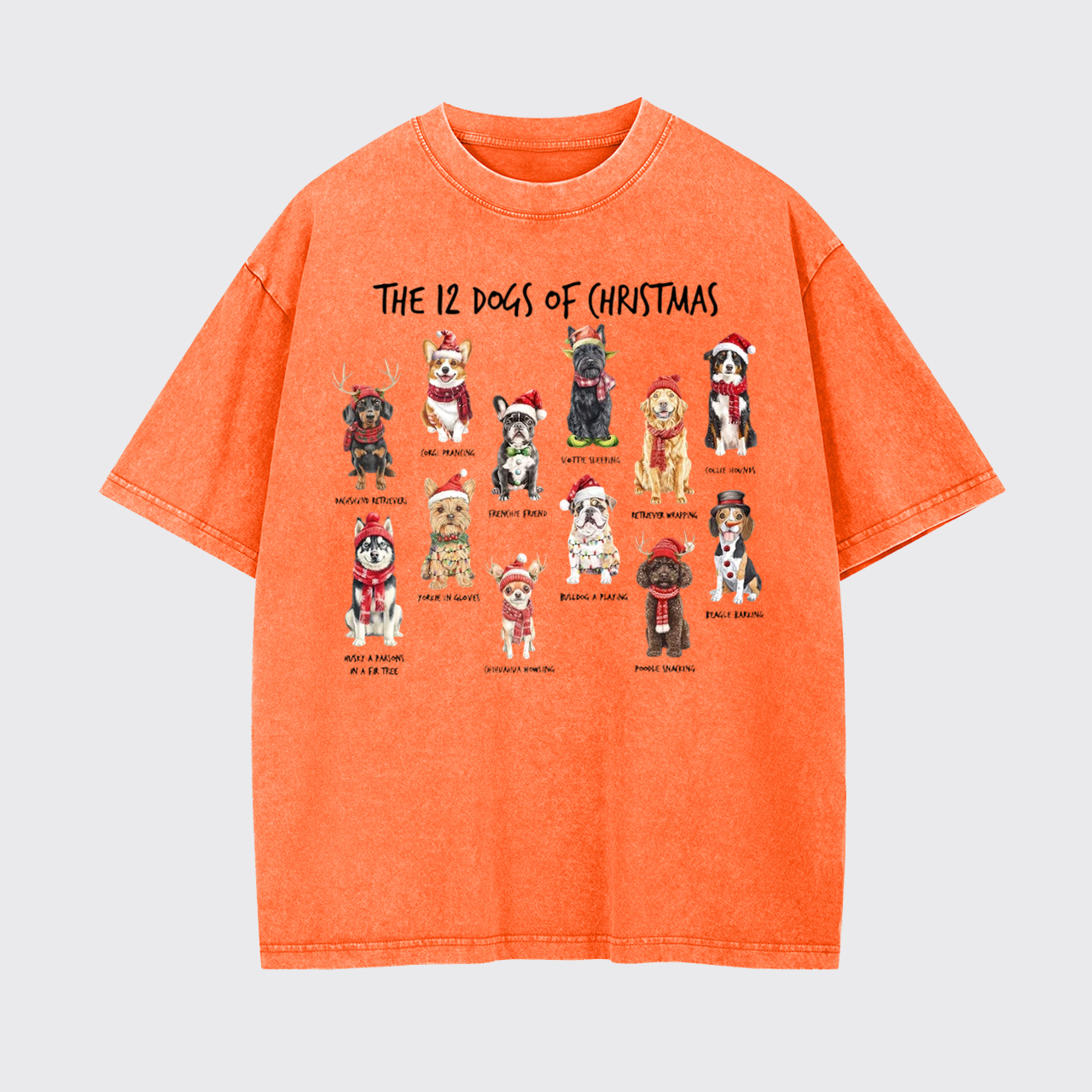 Retro 12 Dogs of Christmas Garment-dye Tees