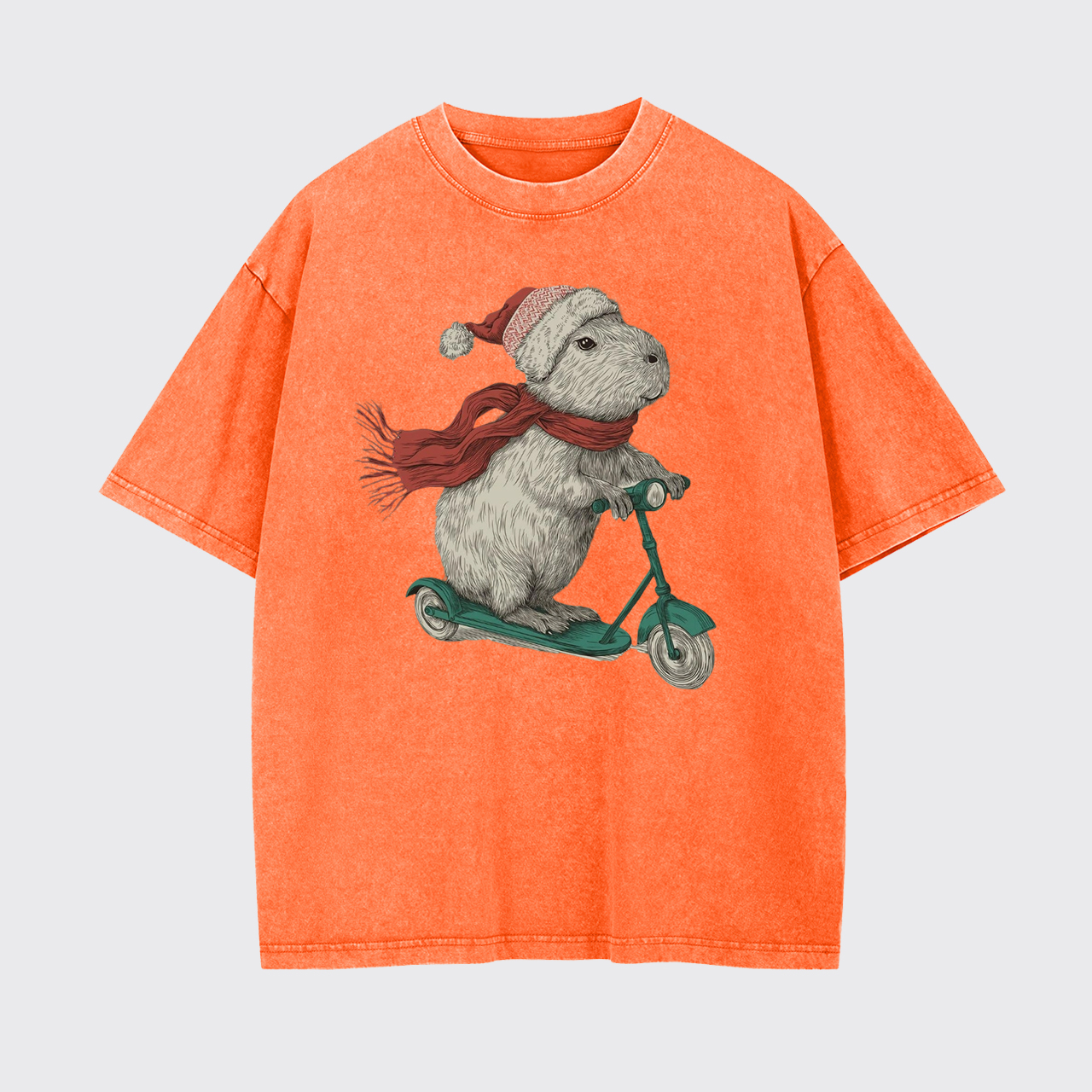 Christmas Capybara Funny Holiday Garment-dye Tees