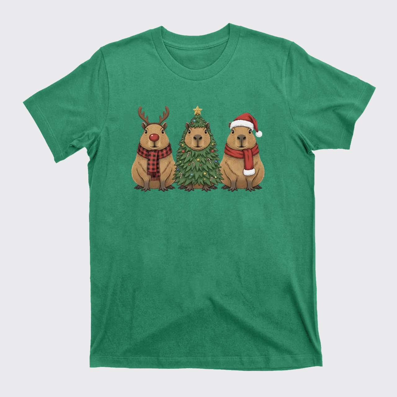 Santa Capybara Christmas T-Shirts