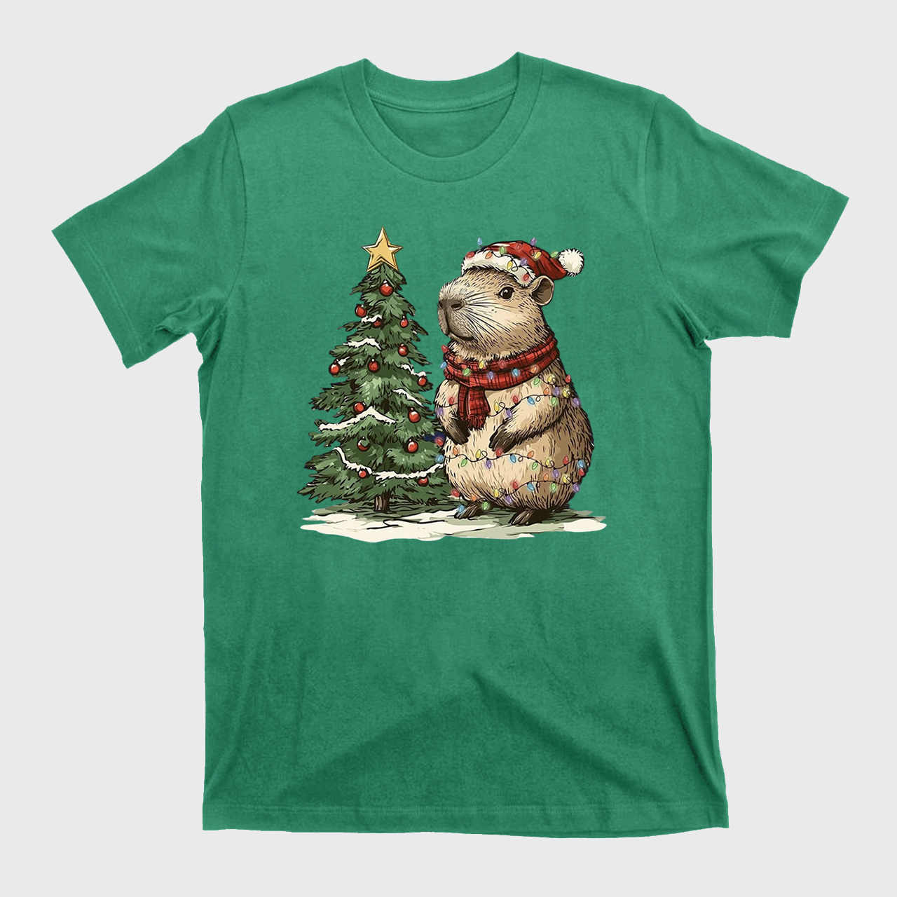 Capybara Christmas Tree T-Shirts