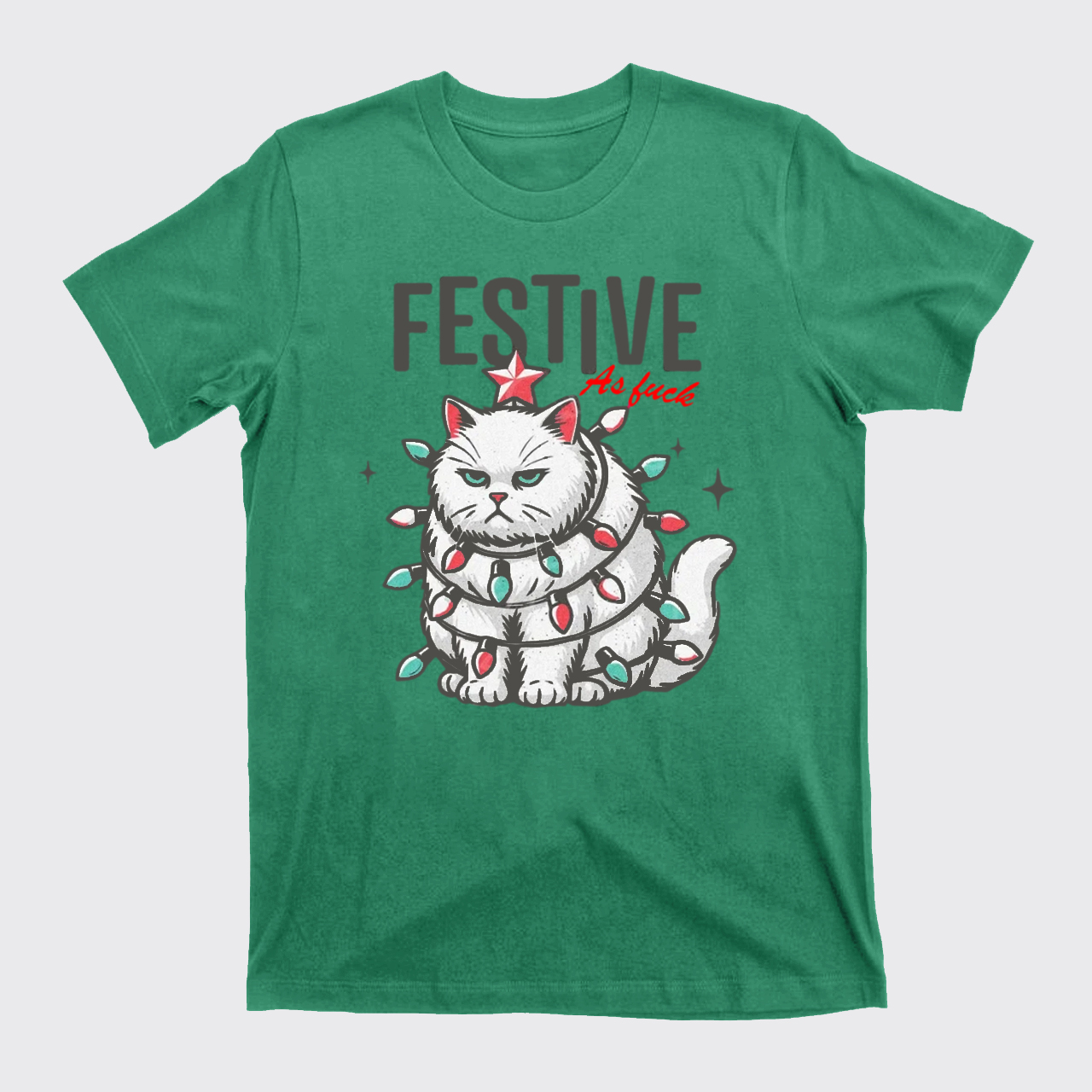 Funny Christmas Cat Sarcastic Holiday T-Shirts