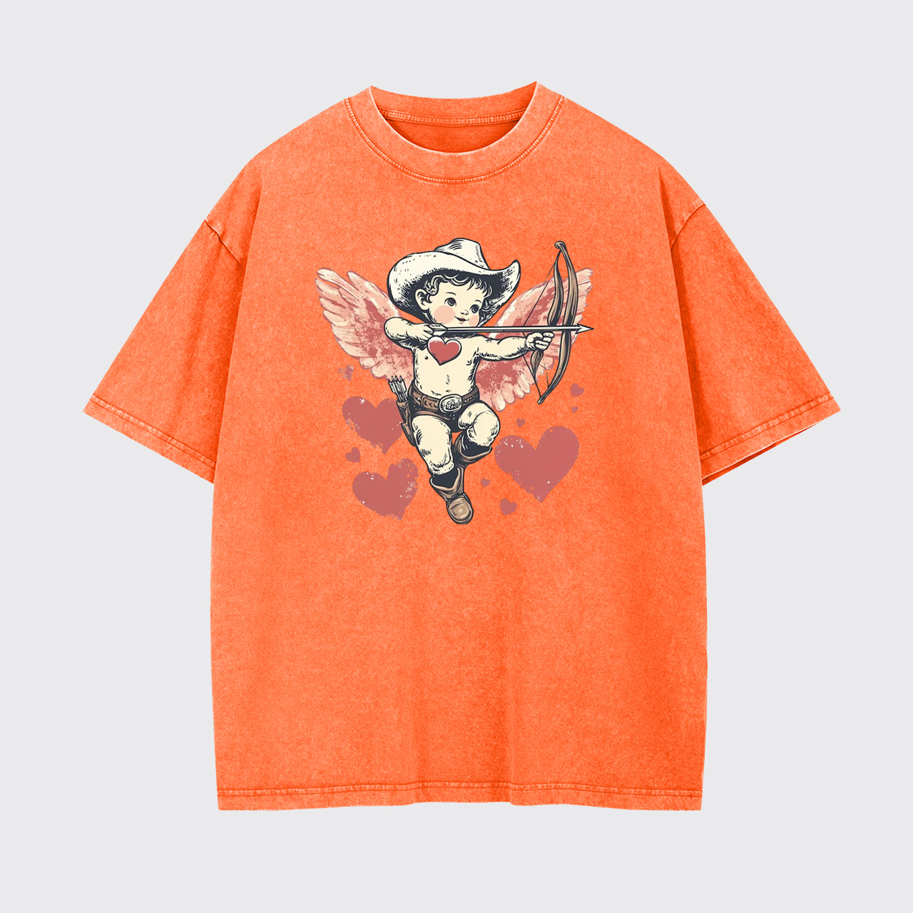 Retro Cupid Be My Valentine Garment-dye Tees