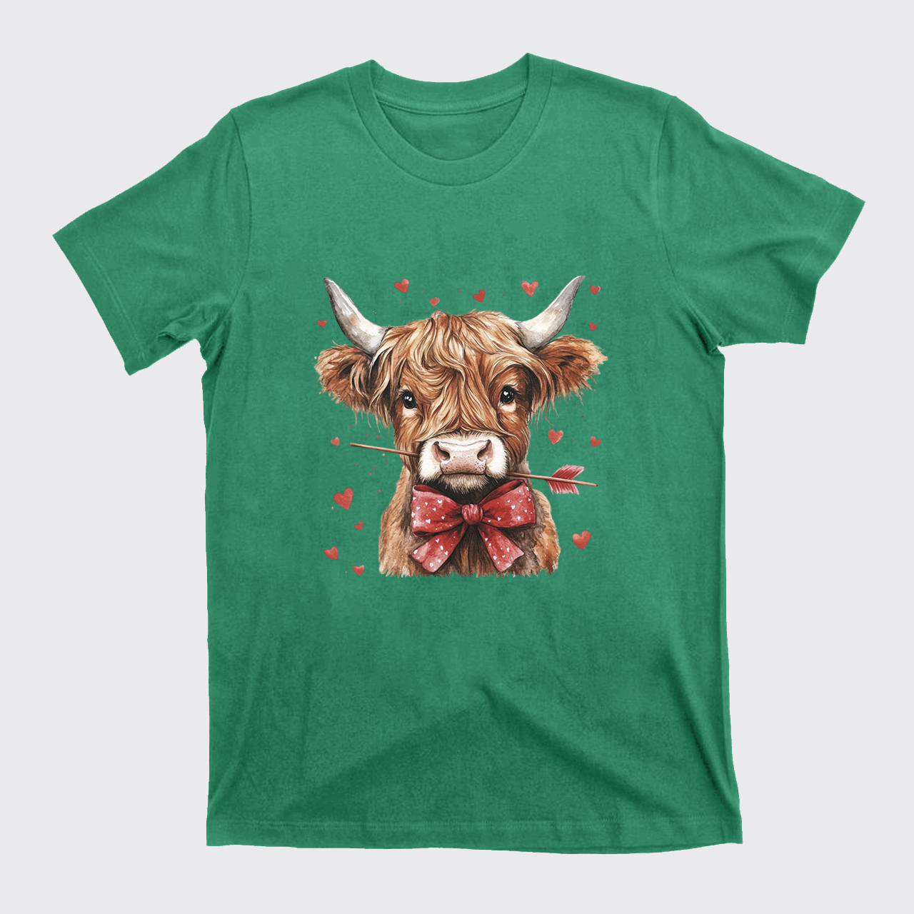 Highland Cow Valentine Heart T-Shirts