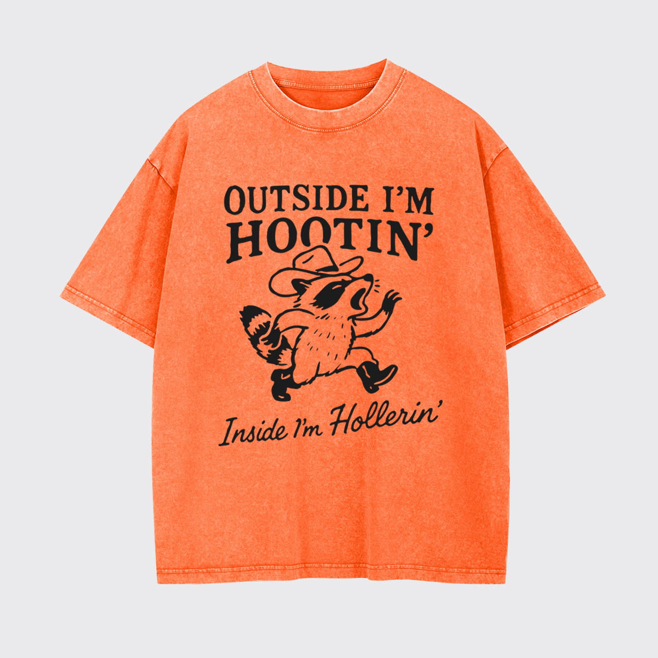 Trash Raccoon Outside I'm Hootin' Garment-dye Tees