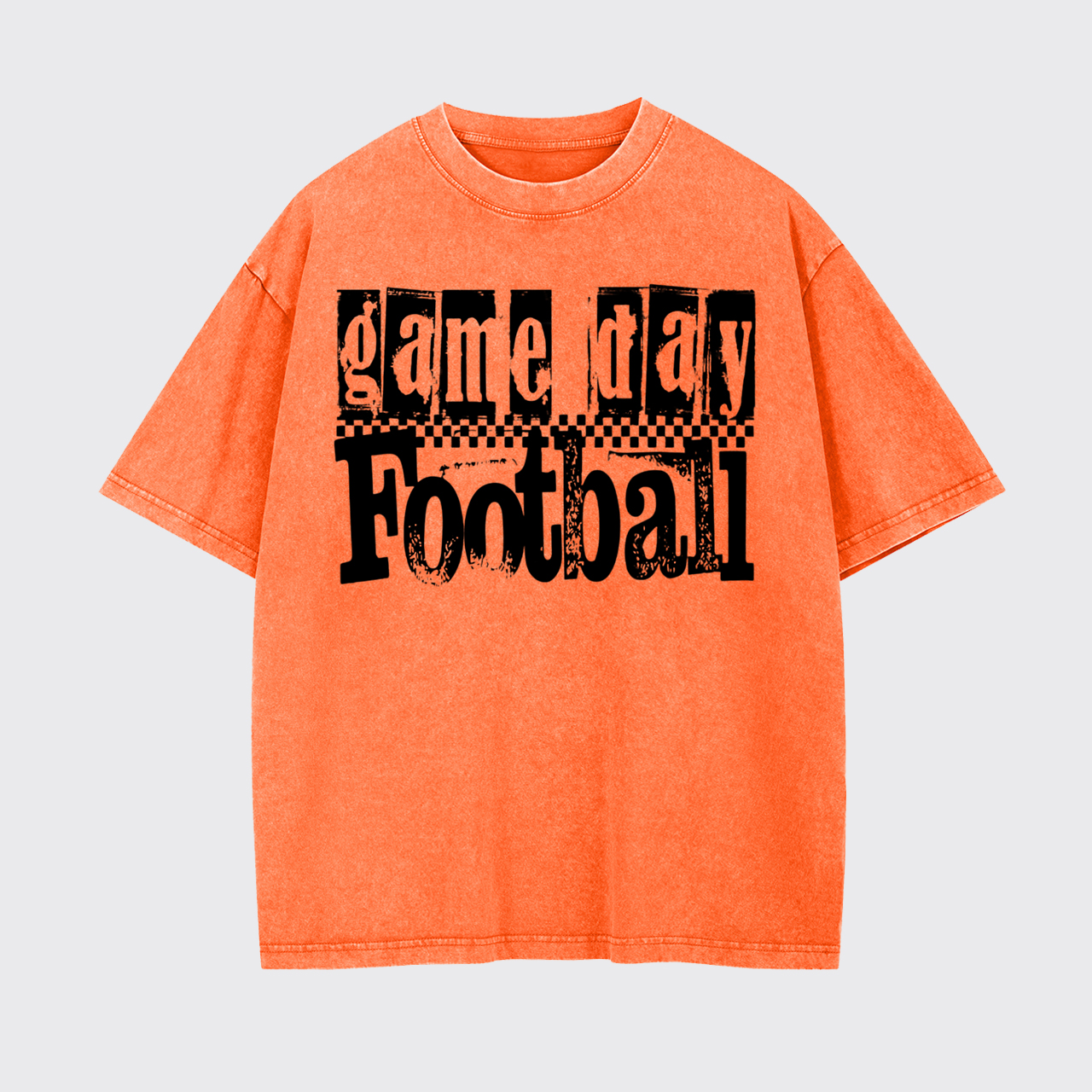 Game Day Football Retro Checkered Garment-dye Tees