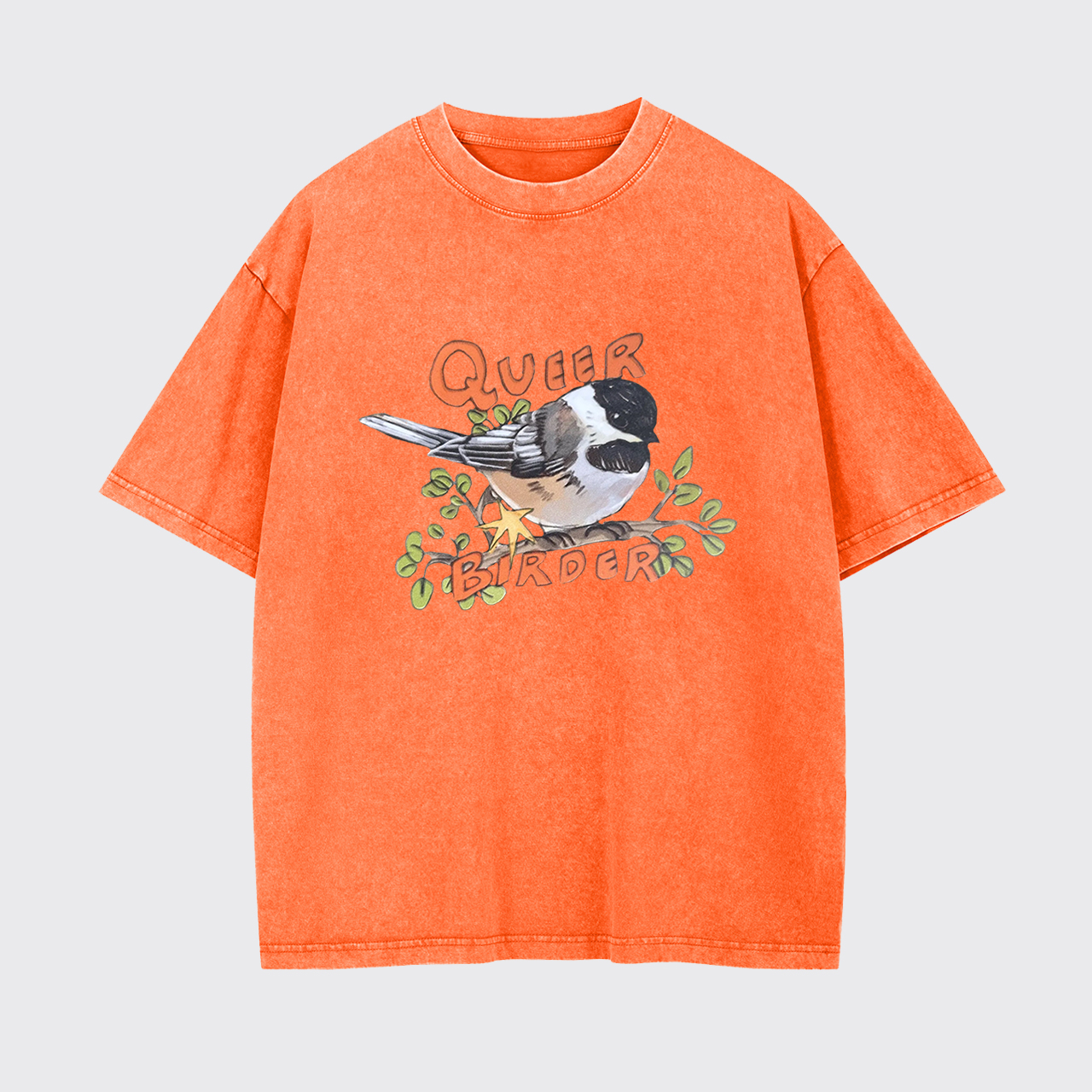 Queer Birder Chickadee Garment-dye Tees