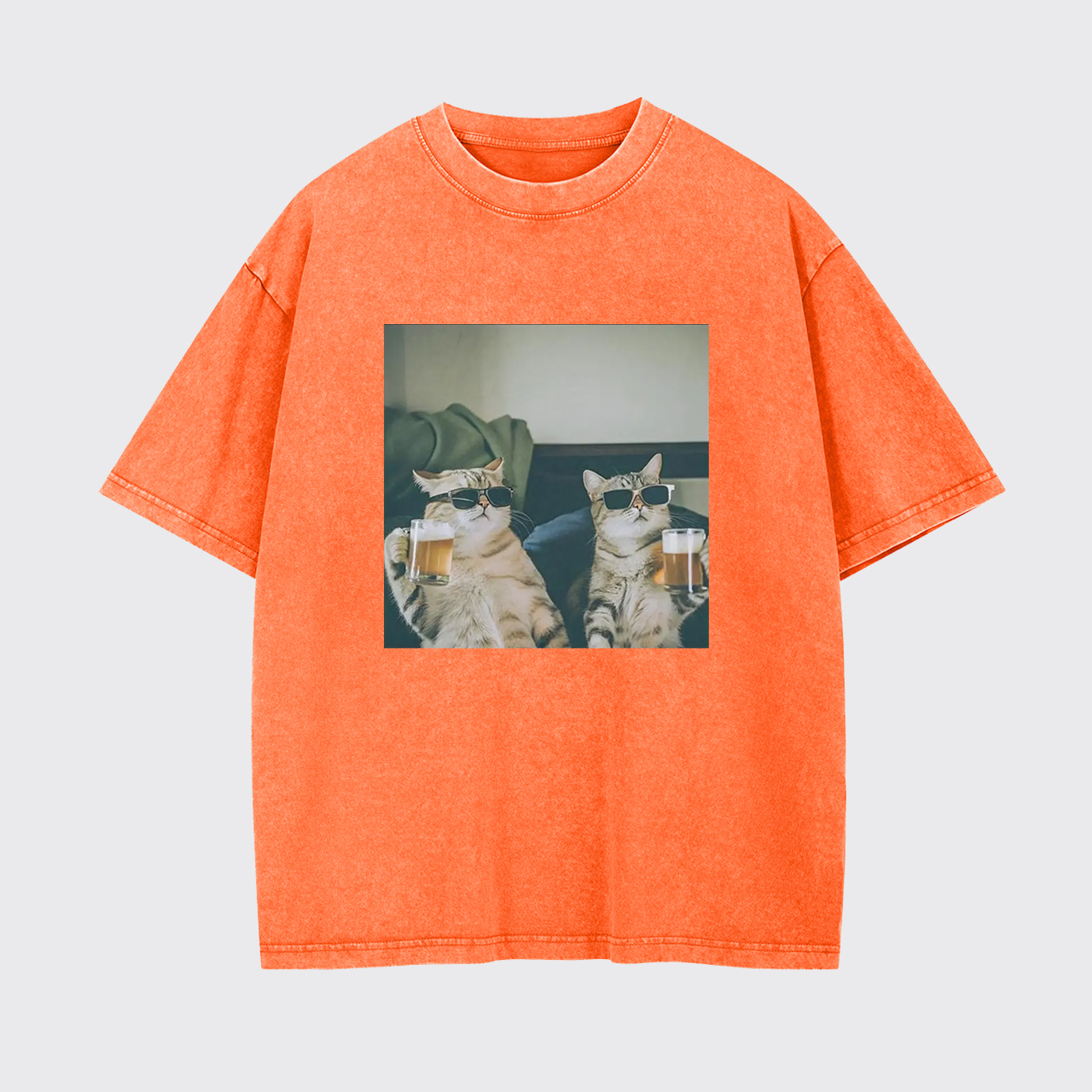 Vintage Beer Buddy Cat Garment-dye Tees