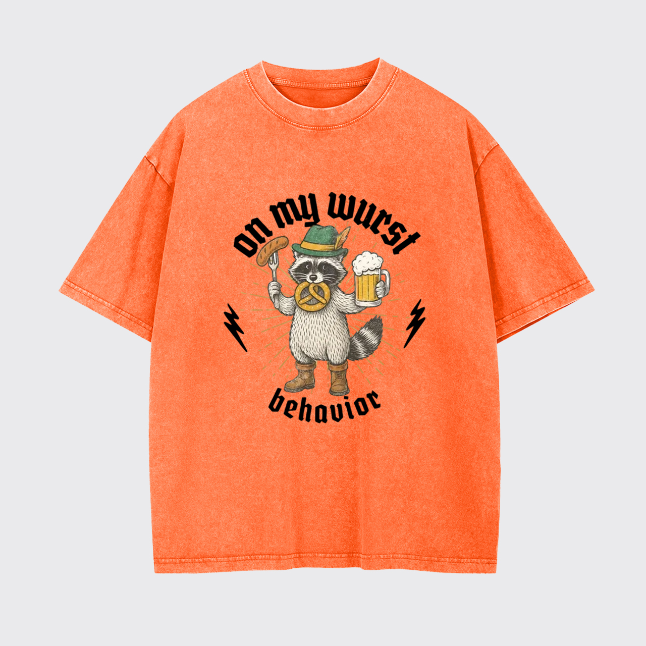 Beer Drinking Raccoon Garment-dye Tees