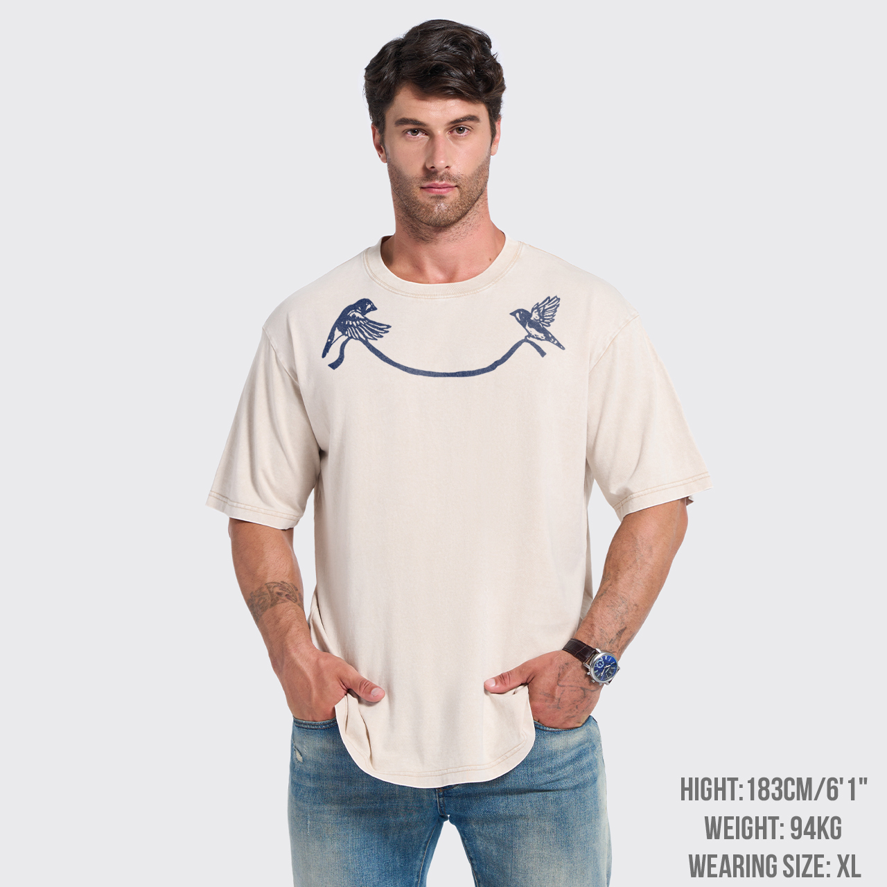 Twin Birds Garment-dye Tees