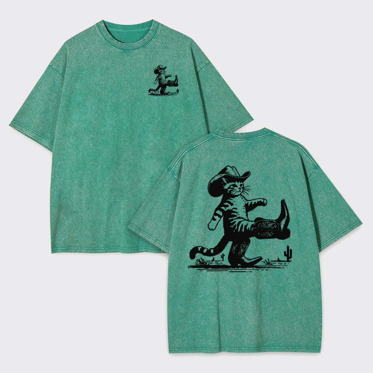 Silly Western Cat Garment-dye Tees