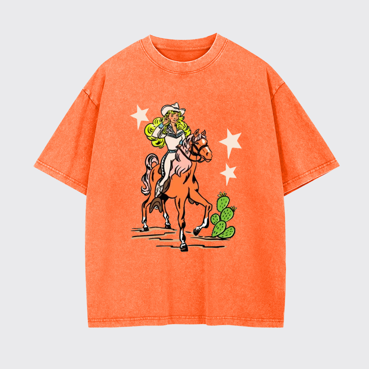 Retro Rodeo Cowgirl Garment-dye Tees