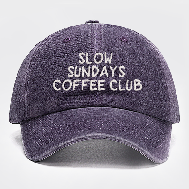 Slow Sundays Coffee Club Embroidered Baseball Cap