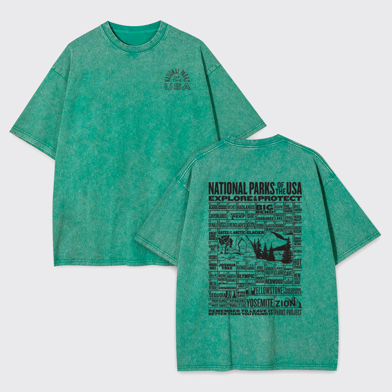 National Parks Of The USA Checklist Garment-dye Tees