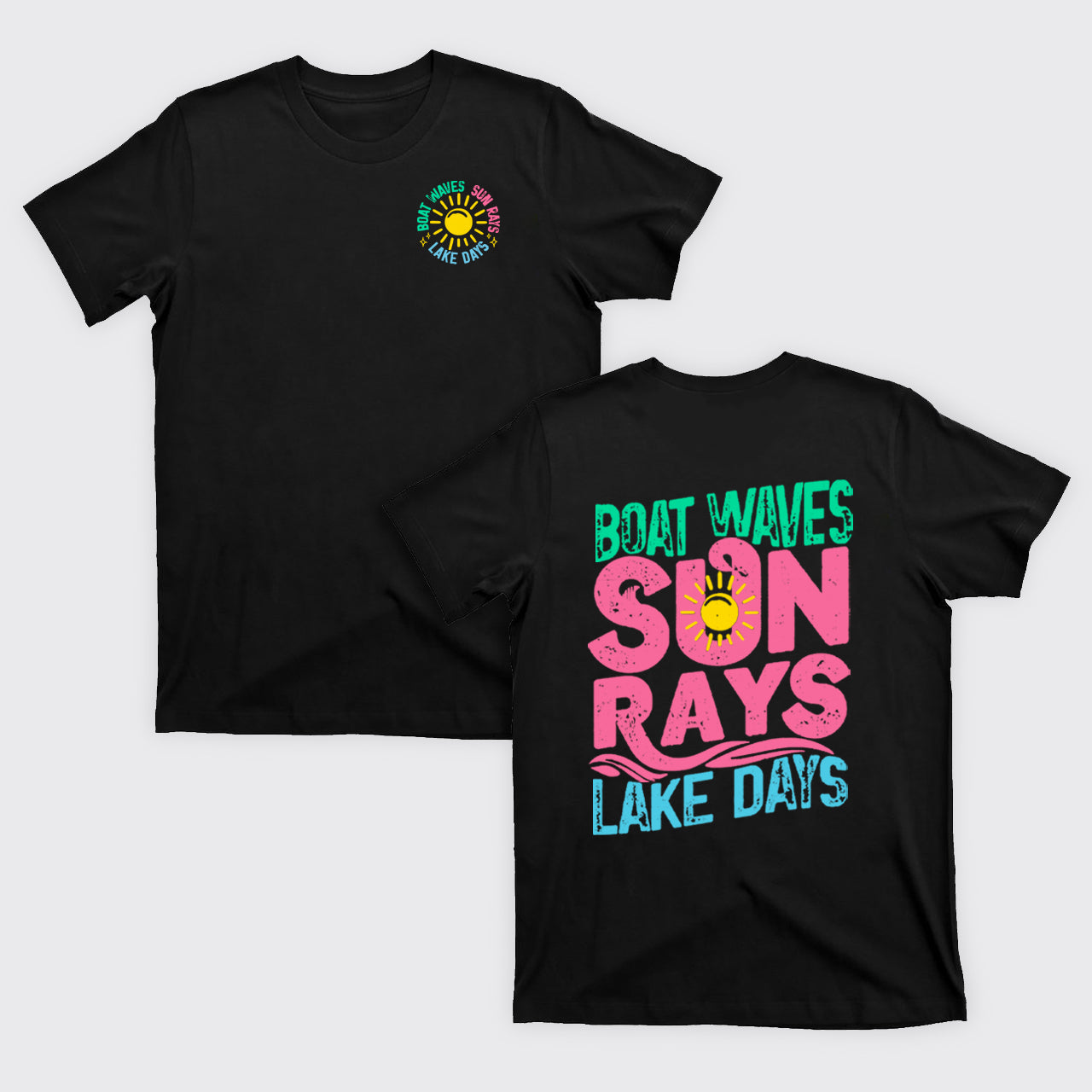 Boat Waves Sun Rays Lake Days T-Shirts