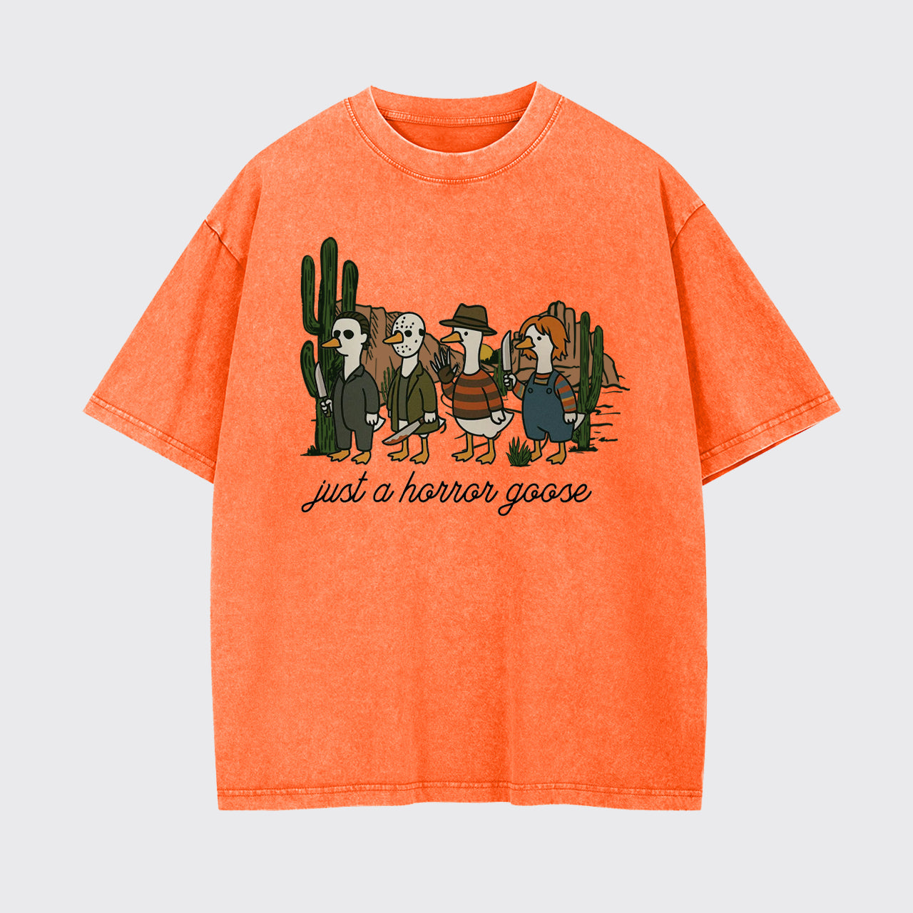 Funny Halloween Just A Horror Goose Garment-dye Tees