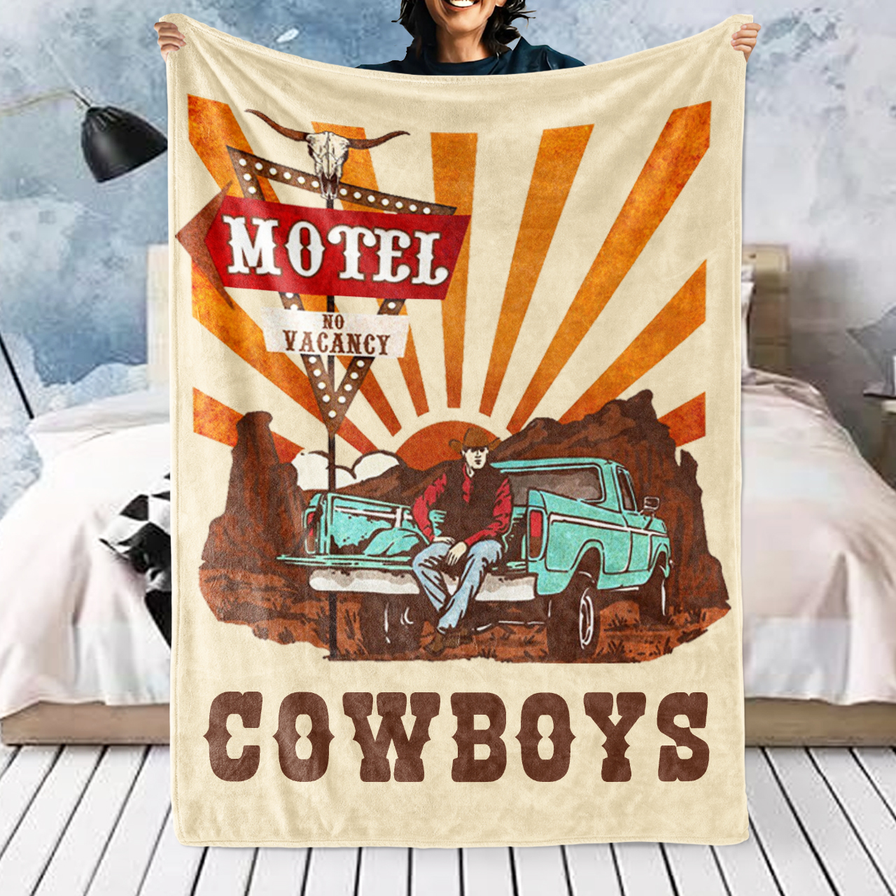 Cowboy Under the Sunset Blanket