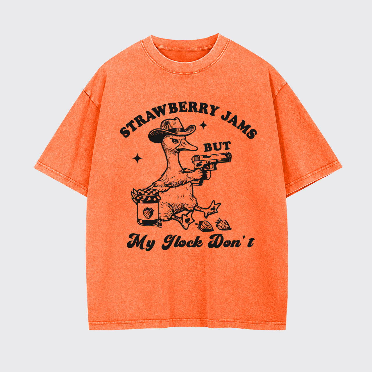 Funny Goose-Strawberry Jams But My Glock Don't Garment-dye Tees