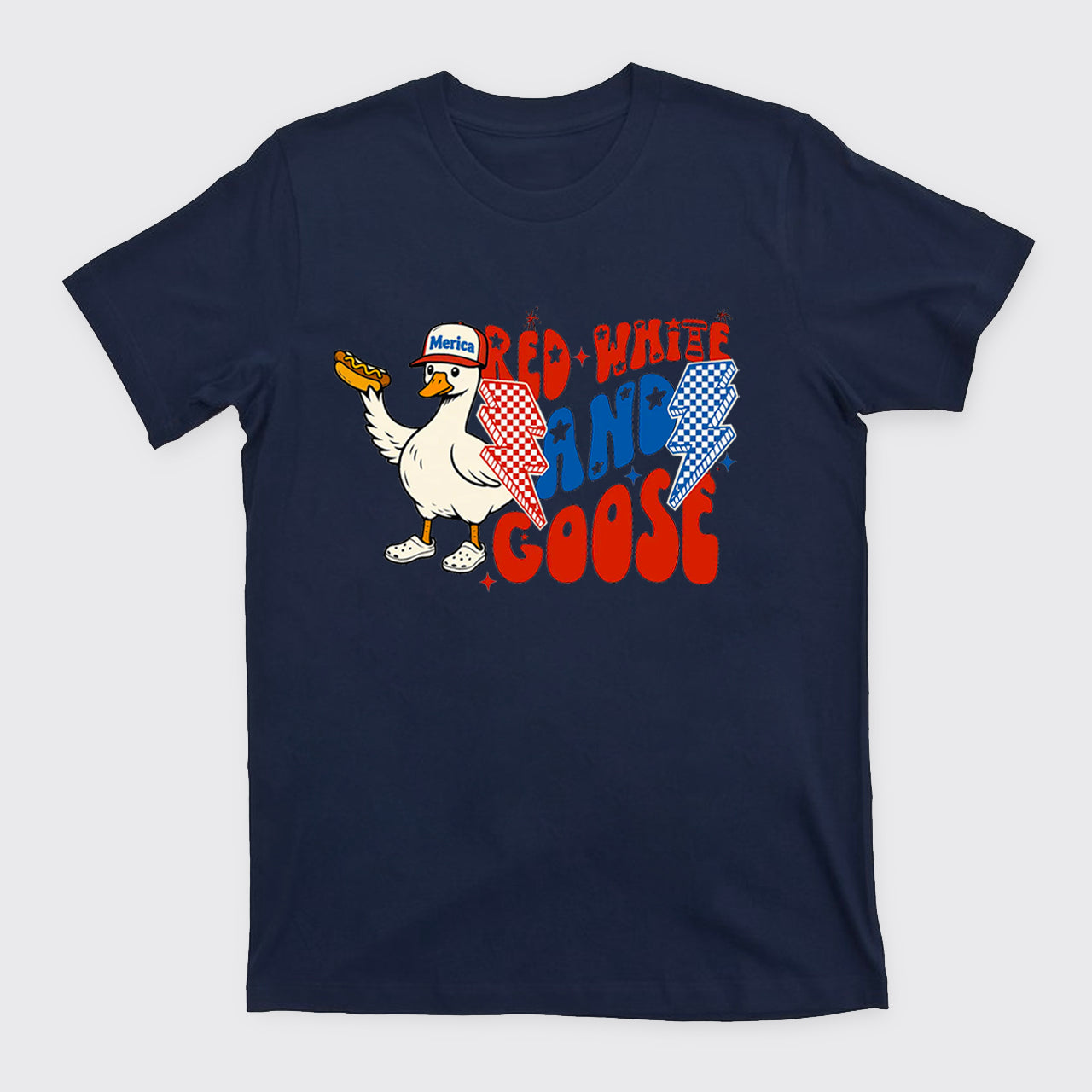 Patriotic Goose-Red White And Goose T-Shirts