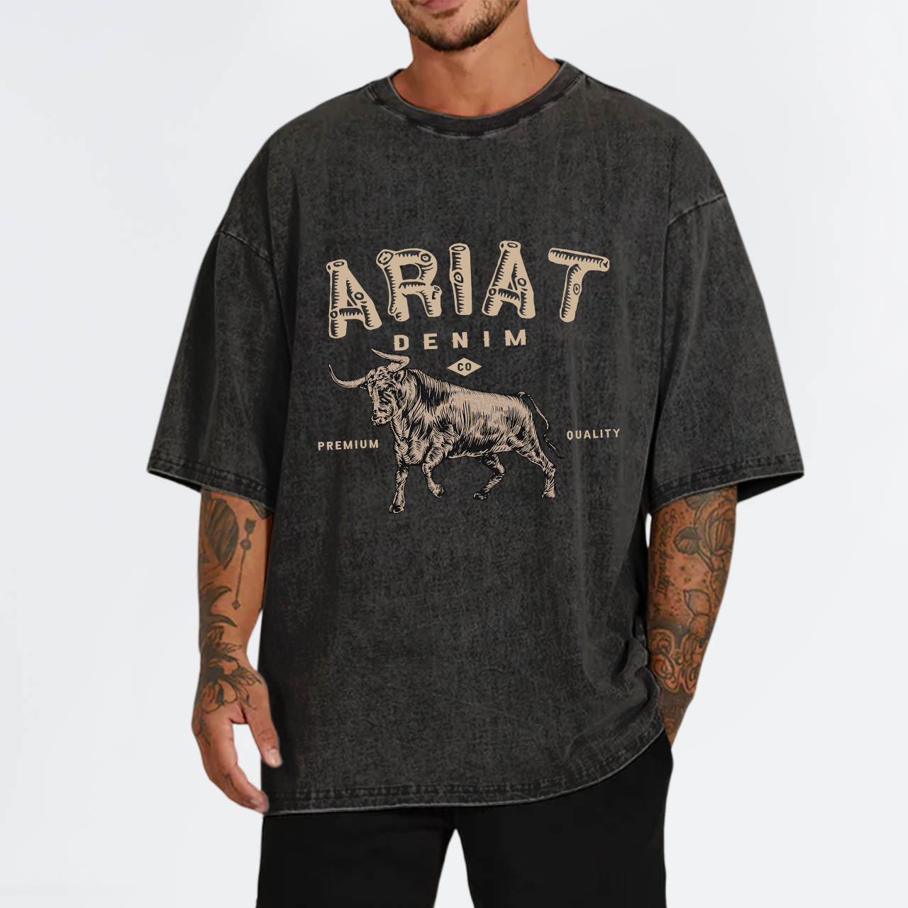 Ariat Denim Cowboy Garment-dye Tees