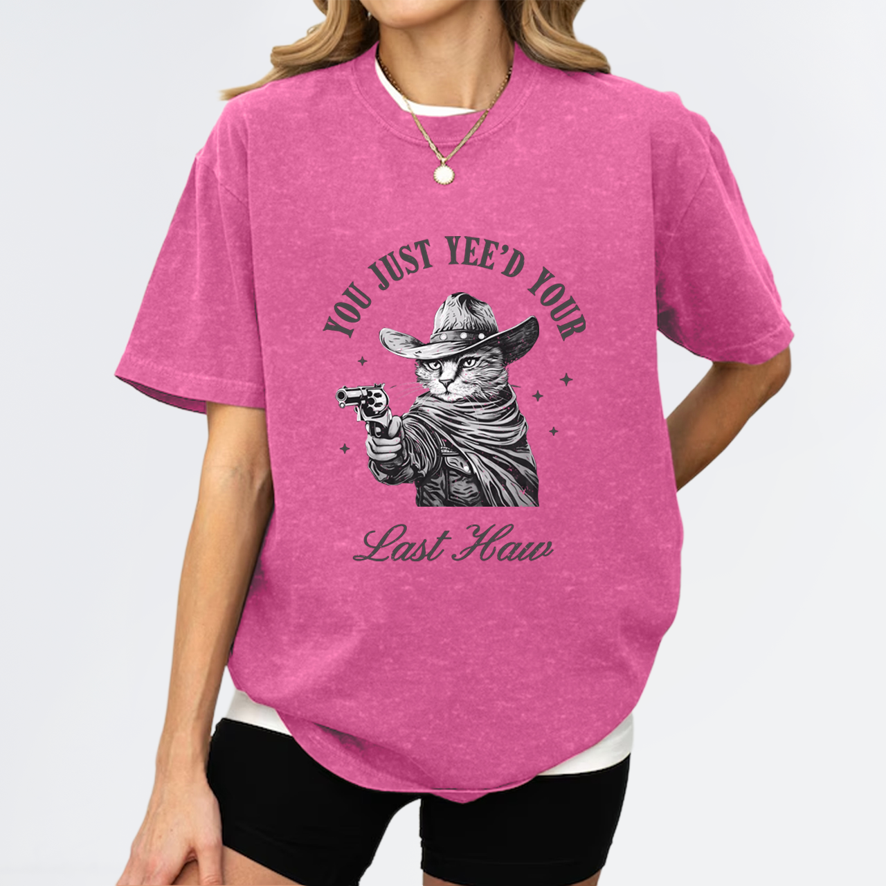 Western Cowboy Cats Love To Shoot Garment-dye Tees