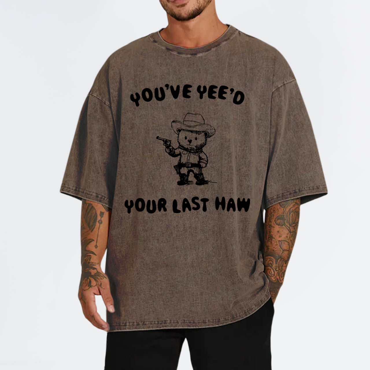 Cowboy Bear As A Cop Garment-dye Tees