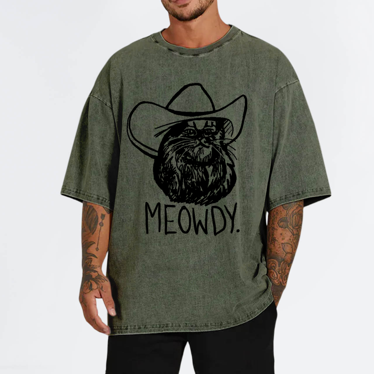 Meowdy Texas Cat Garment-dye Tees