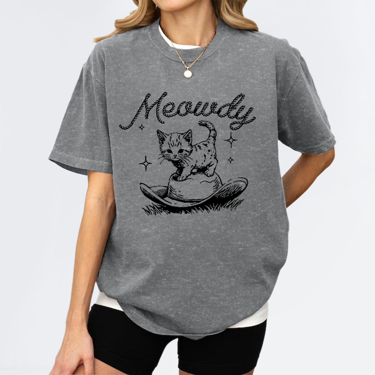 Meowdy Cute Kitten Cat Garment-dye Tees