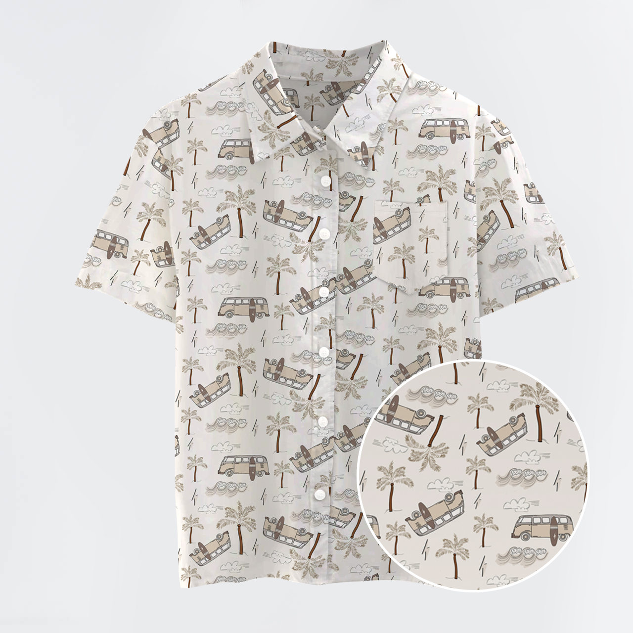 Palm Trees Button Up Shirts