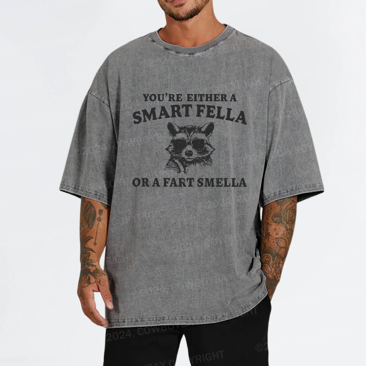 Are You A Smart Fella Or Fart Smella Garment-dye Tees