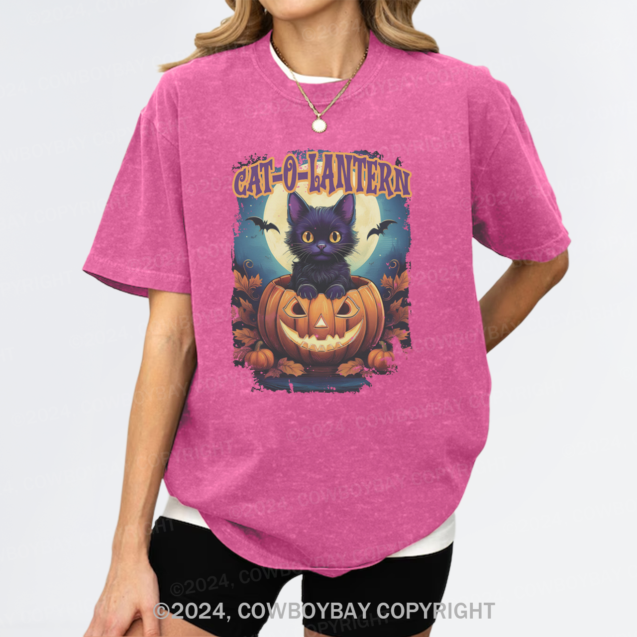 Cat-O-Lantern Garment-dye Tees