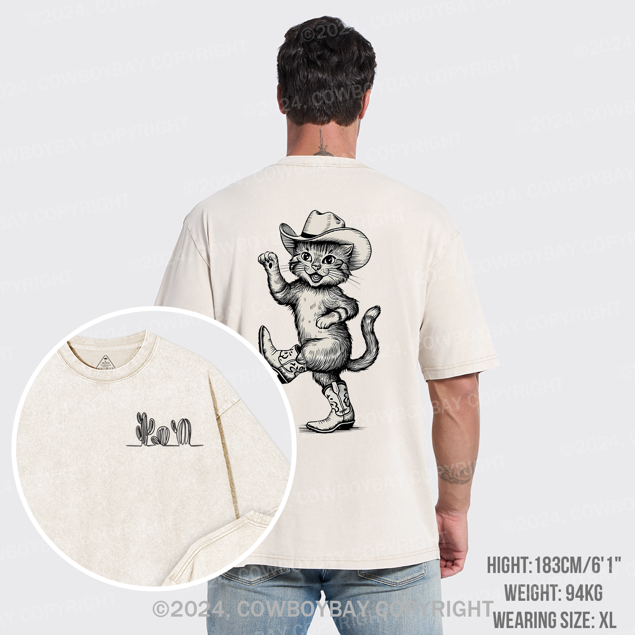 Dancing Cowboy Cat Garment-dye Tees