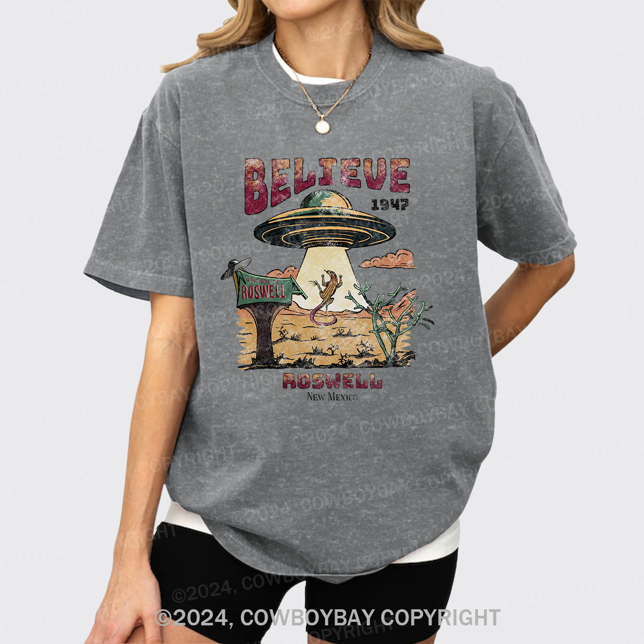 Believe Alien Garment-dye Tees