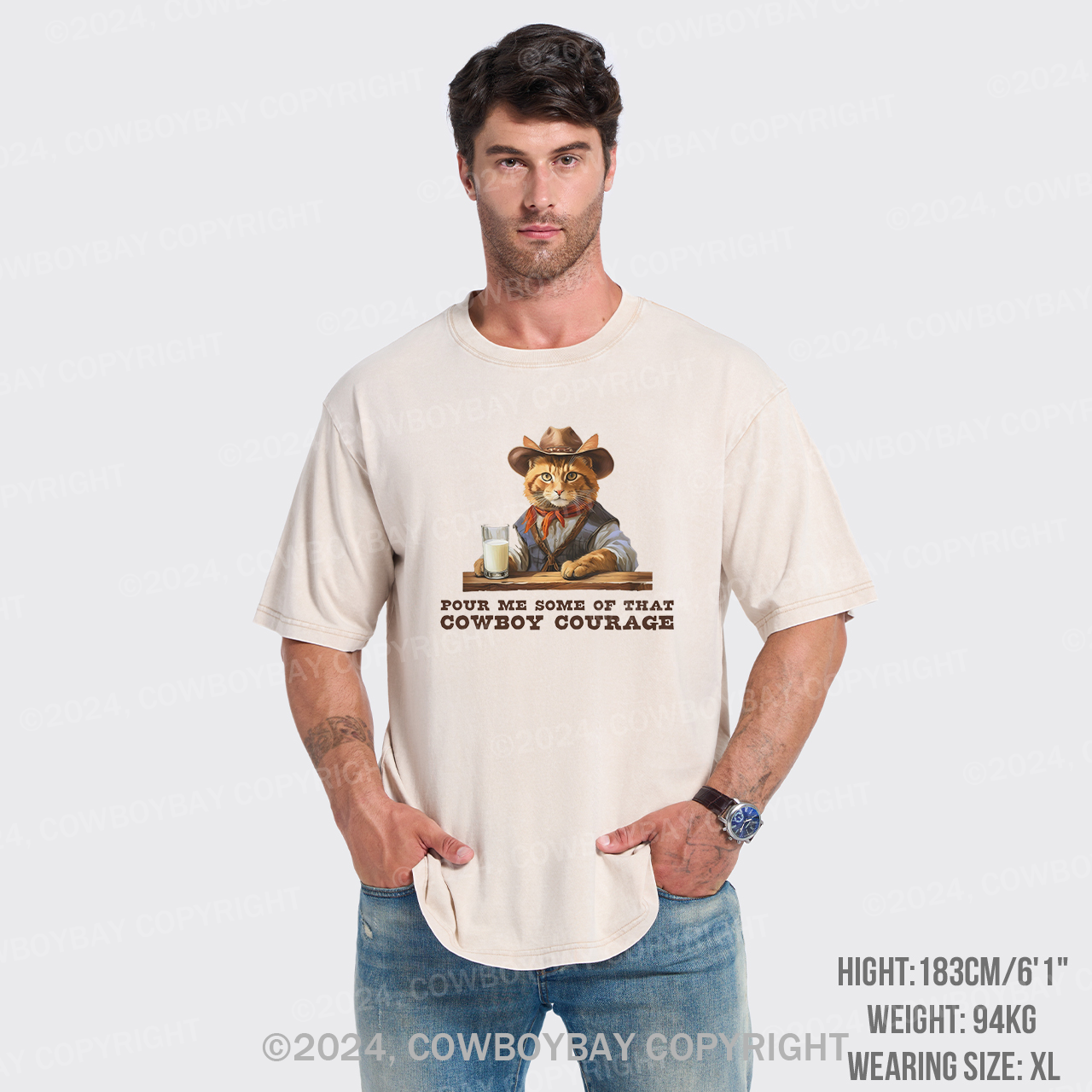 Pour Me Some Of That Cowboy Courage Garment-dye Tees